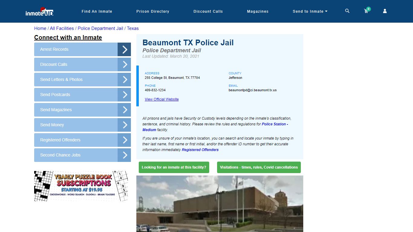 Beaumont TX Police Jail & Inmate Search - Beaumont, TX