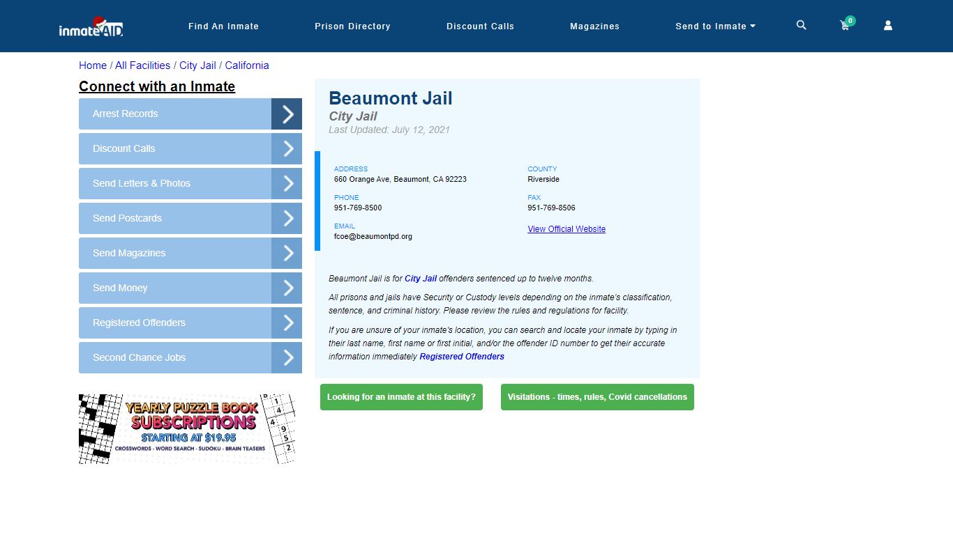 Beaumont Jail | Inmate Locator